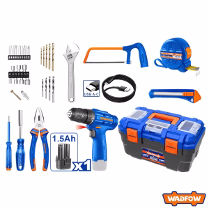 WADFOW Cordless 12V Drill & 77Pcs Tool Set