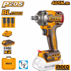 INGCO Cordless Impact Wrench 405Nm (2x Battery)