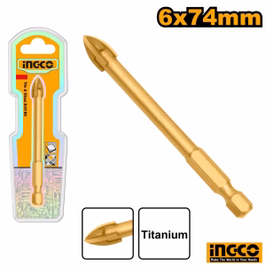 INGCO Tile & Glass Drill Bit 6x74mm
