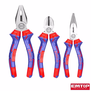 EmTop 3pcs Plier Set (Combination, Cutting, Long Nose)