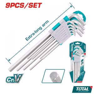 TOTAL Hex Allen Key 9pcs Long Arm Set